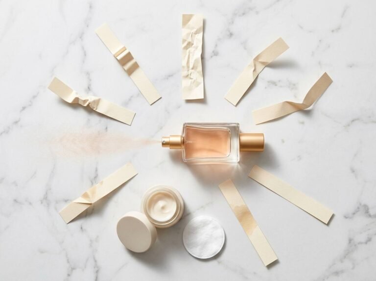 Parfum richtig auftragen – Teststreifen und Flakon